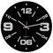 Black Decorative Unique Modern Round Glass Wall Clock, for Living Room, Kitchen, Dining or Bedroom